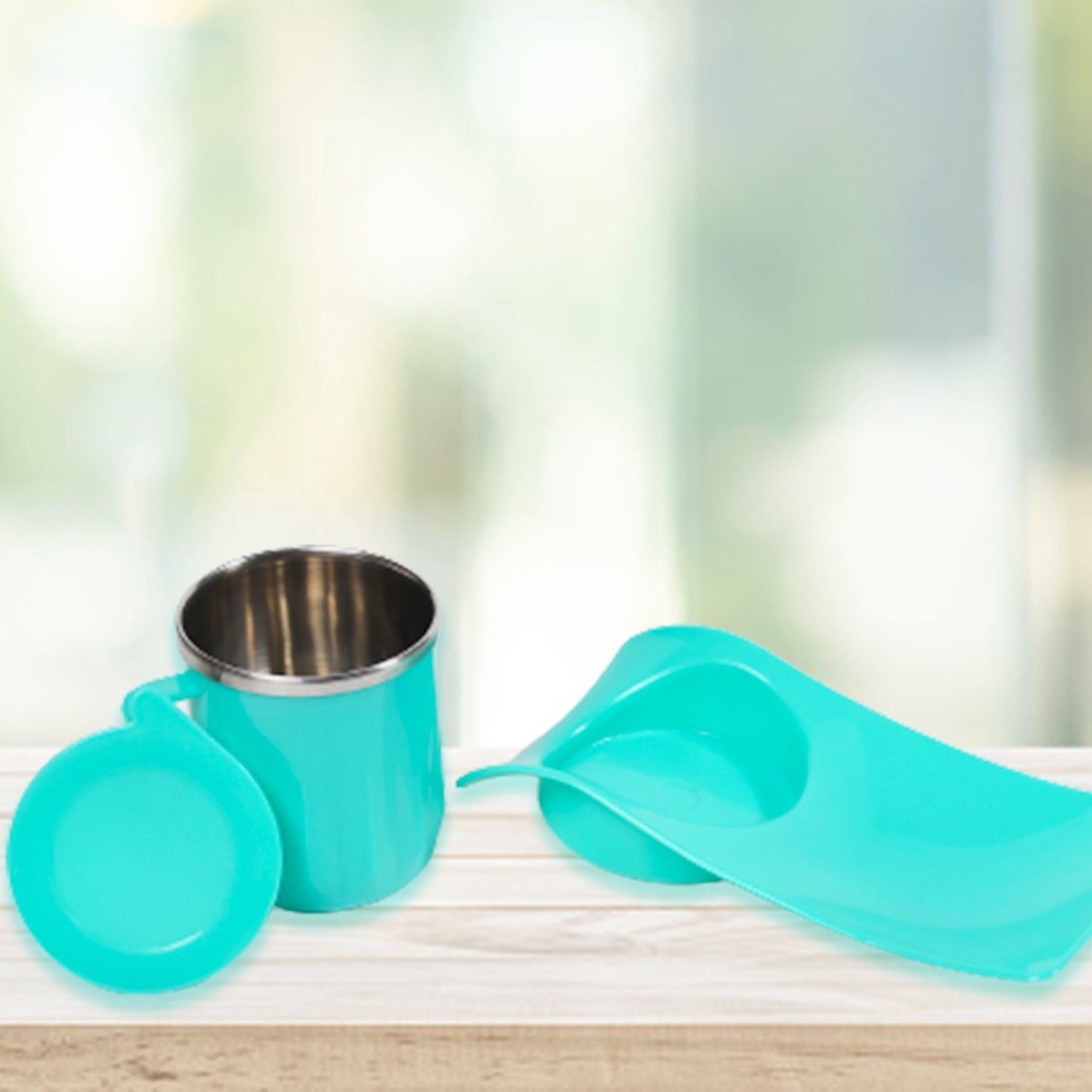 Tray with steel cup for home Tray with steel cup for home